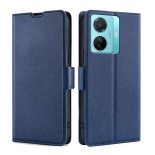 For vivo S15e 5G/T1 Snapdragon 778G Ultra-thin Voltage Side Buckle Horizontal Flip Leather Phone Case(Blue)