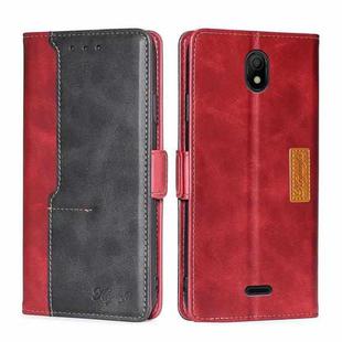For Nokia C100 Contrast Color Side Buckle Leather Phone Case(Red+Black)