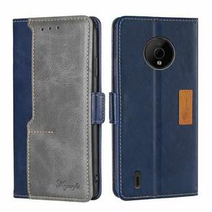 For Nokia C200 Contrast Color Side Buckle Leather Phone Case(Blue+Grey)