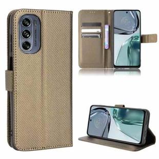 For Motorola Moto G62 5G Diamond Texture Leather Phone Case(Brown)