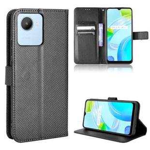 For Realme C30 4G Diamond Texture Leather Phone Case(Black)