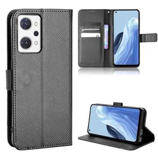 For OPPO Reno7 A Diamond Texture Leather Phone Case(Black)