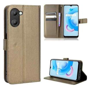 For Realme V20 5G Diamond Texture Leather Phone Case(Brown)