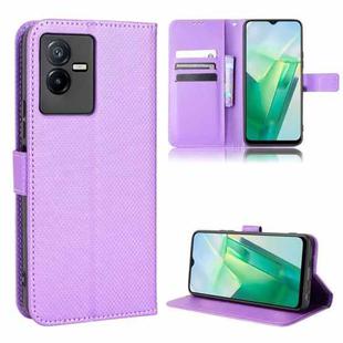 For vivo T2X 5G Diamond Texture Leather Phone Case(Purple)