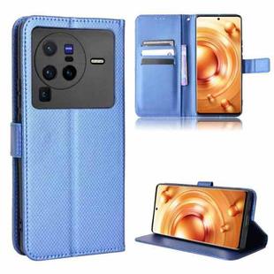 For vivo X80 Pro 5G Diamond Texture Leather Phone Case(Blue)