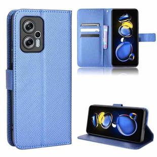 For Xiaomi Redmi Note 11T Pro 5G Diamond Texture Leather Phone Case(Blue)