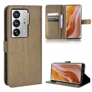 For ZTE Axon 40 Ultra Diamond Texture Leather Phone Case(Brown)