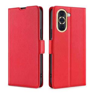 For Huawei nova 10 Ultra-thin Voltage Side Buckle Horizontal Flip Leather Phone Case(Red)