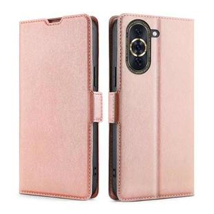 For Huawei nova 10 Pro Ultra-thin Voltage Side Buckle Horizontal Flip Leather Phone Case(Rose Gold)