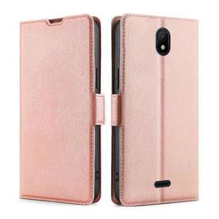For Nokia C100 Ultra-thin Voltage Side Buckle Horizontal Flip Leather Phone Case(Rose Gold)