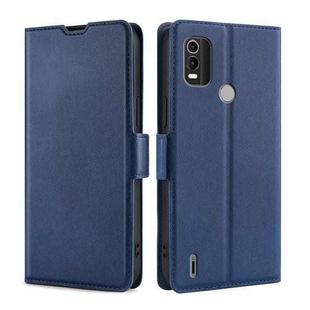 For Nokia C21 Plus Ultra-thin Voltage Side Buckle Horizontal Flip Leather Phone Case(Blue)