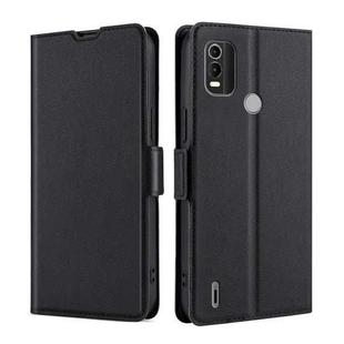 For Nokia C21 Plus Ultra-thin Voltage Side Buckle Horizontal Flip Leather Phone Case(Black)