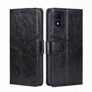 For alcatel 1B 2022 Geometric Stitching Horizontal Flip Leather Phone Case(Black)