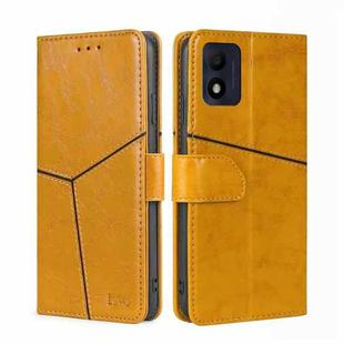 For alcatel 1B 2022 Geometric Stitching Horizontal Flip Leather Phone Case(Yellow)