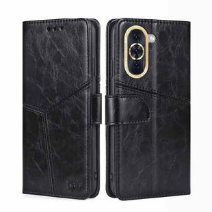 For Huawei nova 10 Geometric Stitching Horizontal Flip Leather Phone Case(Black)