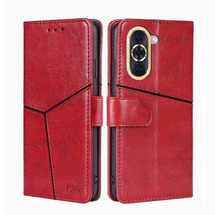 For Huawei nova 10 Geometric Stitching Horizontal Flip Leather Phone Case(Red)