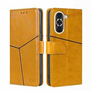For Huawei nova 10 Geometric Stitching Horizontal Flip Leather Phone Case(Yellow)