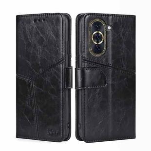 For Huawei nova 10 Pro Geometric Stitching Horizontal Flip Leather Phone Case(Black)