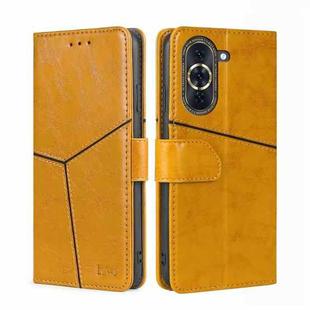 For Huawei nova 10 Pro Geometric Stitching Horizontal Flip Leather Phone Case(Yellow)