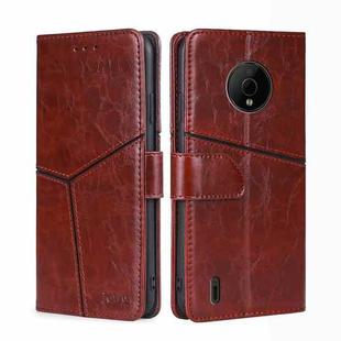 For Nokia C200 Geometric Stitching Horizontal Flip Leather Phone Case(Dark Brown)