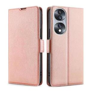 For Honor 70 Ultra-thin Voltage Side Buckle Horizontal Flip Leather Phone Case(Rose Gold)