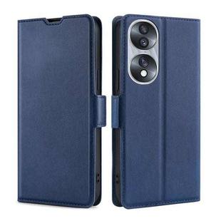 For Honor 70 Ultra-thin Voltage Side Buckle Horizontal Flip Leather Phone Case(Blue)