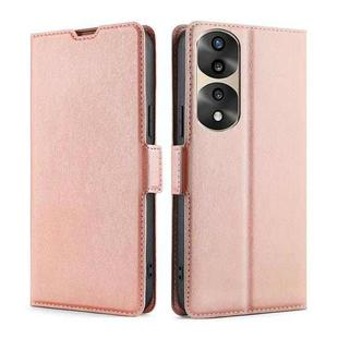 For Honor 70 Pro/70 Pro+ Ultra-thin Voltage Side Buckle Horizontal Flip Leather Phone Case(Rose Gold)