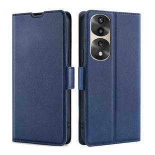 For Honor 70 Pro/70 Pro+ Ultra-thin Voltage Side Buckle Horizontal Flip Leather Phone Case(Blue)