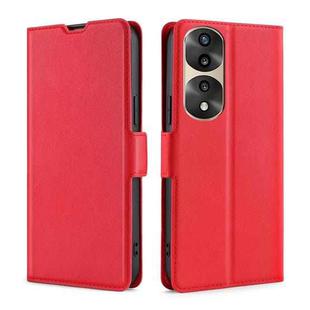 For Honor 70 Pro/70 Pro+ Ultra-thin Voltage Side Buckle Horizontal Flip Leather Phone Case(Red)