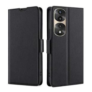 For Honor 70 Pro/70 Pro+ Ultra-thin Voltage Side Buckle Horizontal Flip Leather Phone Case(Black)