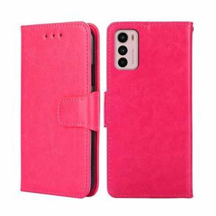 For Motorola Moto G42 4G Crystal Texture Leather Phone Case(Rose Red)