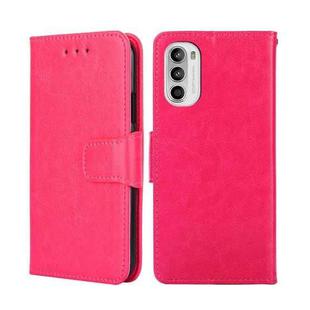 For Motorola Moto G52 4G/G82 5G Crystal Texture Leather Phone Case(Rose Red)