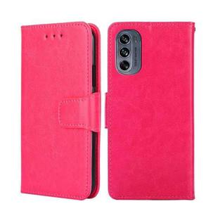 For Motorola Moto G62 5G Crystal Texture Leather Phone Case(Rose Red)