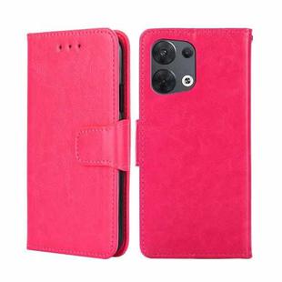 For OPPO Reno8 5G Crystal Texture Leather Phone Case(Rose Red)
