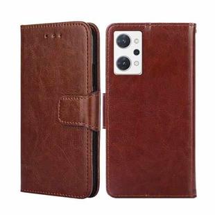 For OPPO Reno7 A Japan Version Crystal Texture Leather Phone Case(Brown)