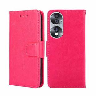 For Honor 70 Crystal Texture Leather Phone Case(Rose Red)