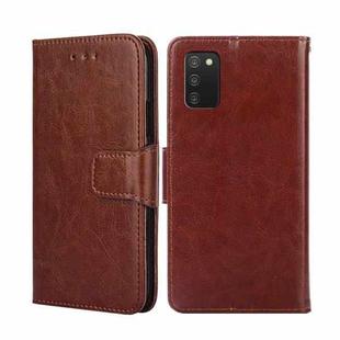 For Samsung Galaxy A03S US Version 165.85mm Crystal Texture Leather Phone Case(Brown)