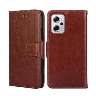 For Xiaomi Redmi Note 11T Pro 5G/Note 11T Pro+ 5G Crystal Texture Leather Phone Case(Brown)