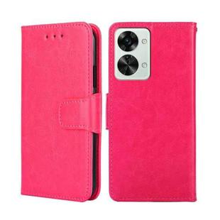For OnePlus Nord 2T Crystal Texture Leather Phone Case(Rose Red)