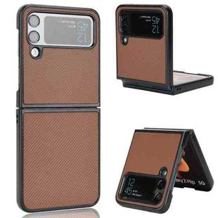 For Samsung Galaxy Z Flip4 Pasted Leather Protective Phone Case(Brown)