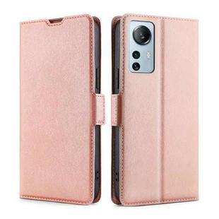 For Xiaomi 12 Lite Ultra-thin Voltage Side Buckle Horizontal Flip Leather Phone Case(Rose Gold)