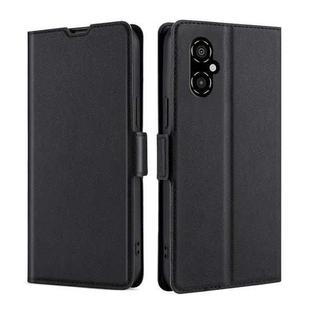 For Xiaomi Poco M4 5G Ultra-thin Voltage Side Buckle Horizontal Flip Leather Phone Case(Black)