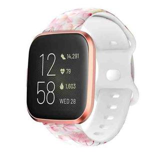 For Fitbit Versa Printing Butterfly Buckle Silicone Watch Band(Pink Dandelion)