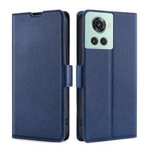 For OnePlus Ace/10R Ultra-thin Voltage Side Buckle Horizontal Flip Leather Phone Case(Blue)