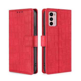 For Motorola Moto G42 4G Skin Feel Crocodile Magnetic Clasp Leather Phone Case(Red)