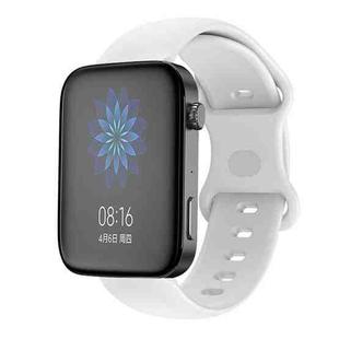 For Xiaomi Mi Watch 18mm Butterfly Buckle Silicone Watch Band(White)