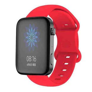 For Xiaomi Mi Watch 18mm Butterfly Buckle Silicone Watch Band(Red)