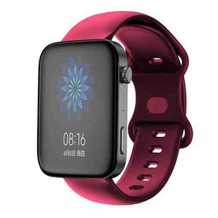 For Xiaomi Mi Watch 18mm Butterfly Buckle Silicone Watch Band(Wine Red)