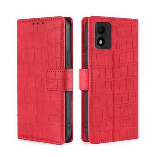 For TCL 303 Skin Feel Crocodile Magnetic Clasp Leather Phone Case(Red)