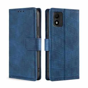 For TCL 303 Skin Feel Crocodile Magnetic Clasp Leather Phone Case(Blue)